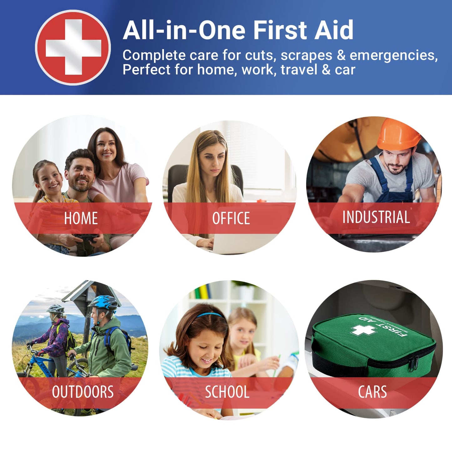 Large Family First Aid Kit - 220 Items
