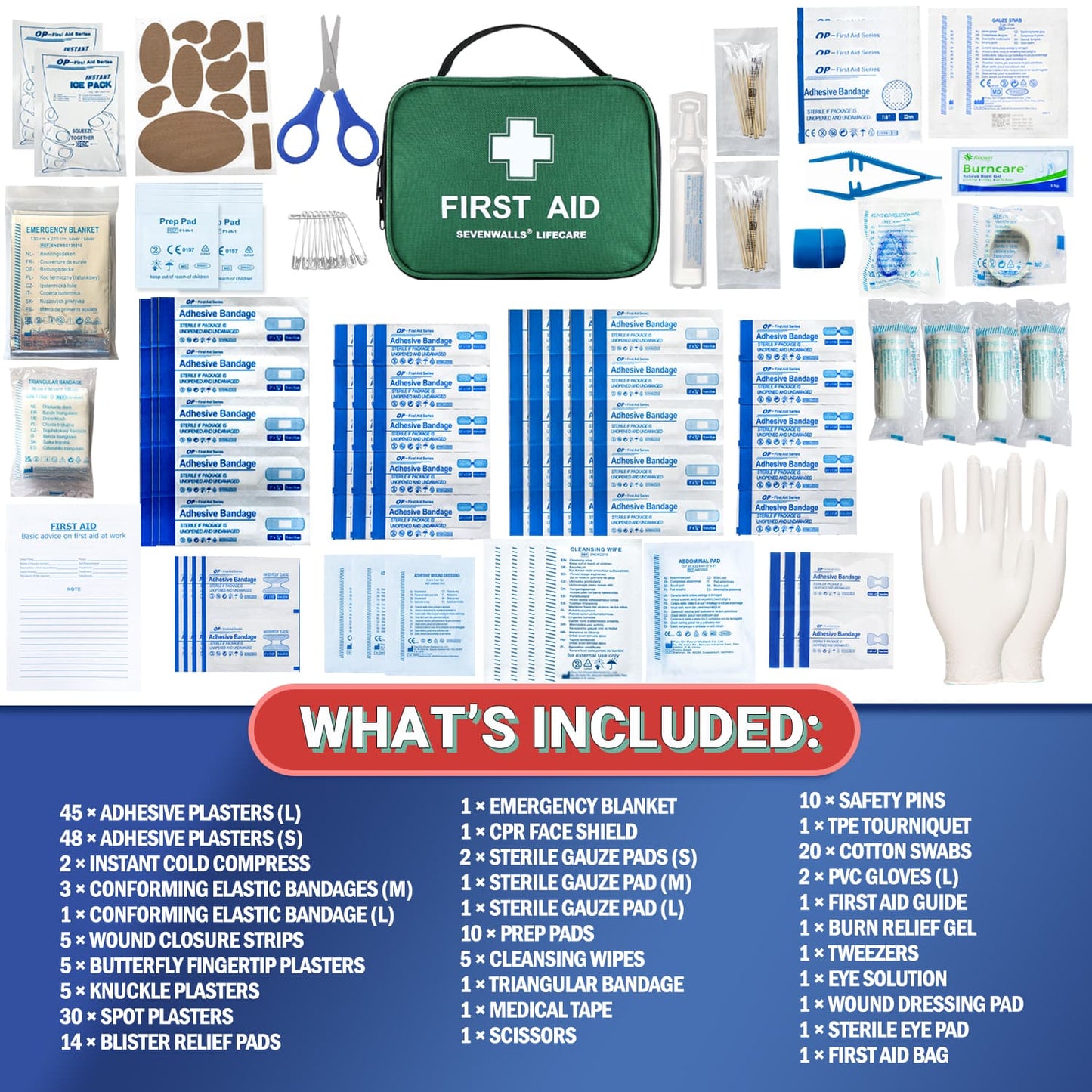 Large Family First Aid Kit - 220 Items